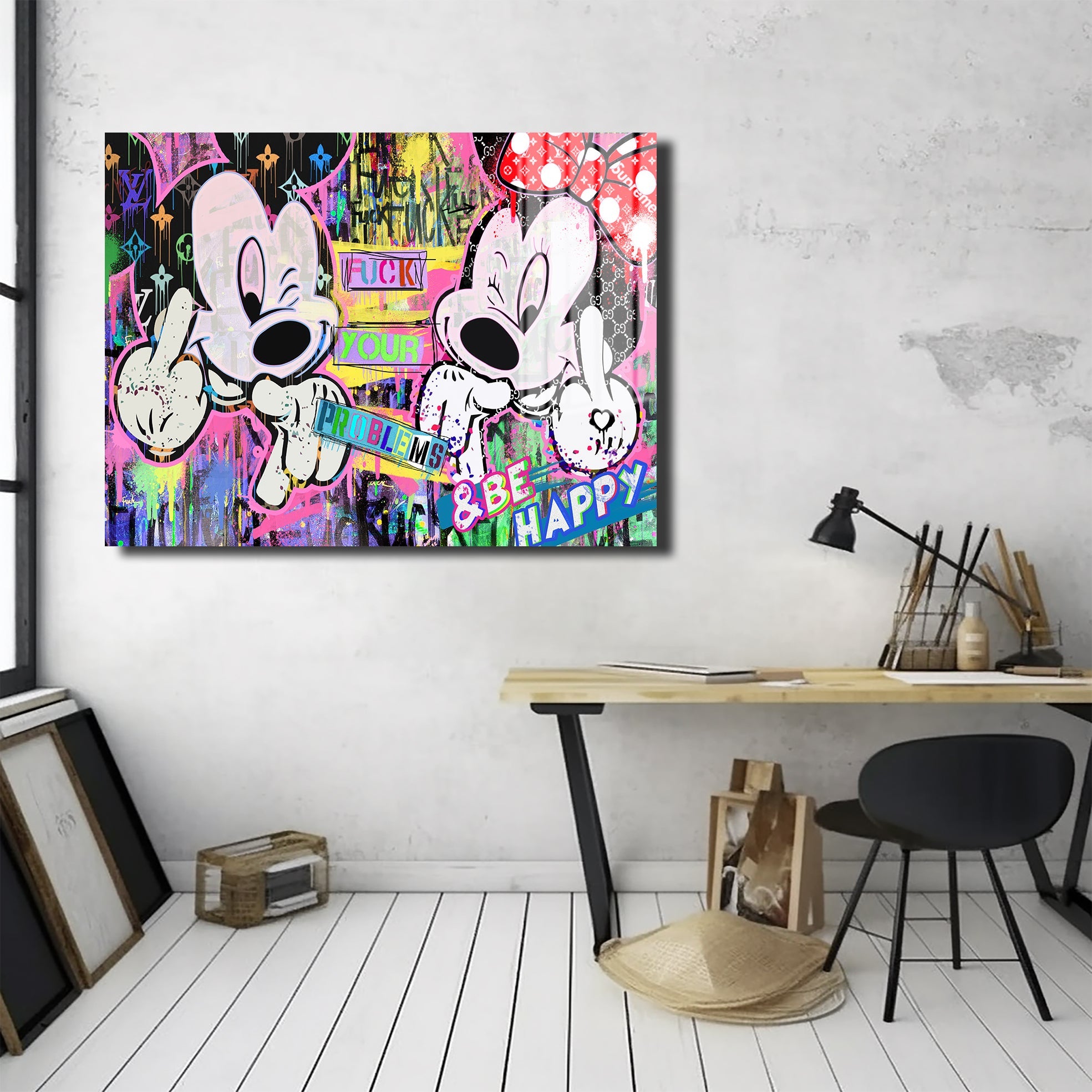 Mickey & Minnie "BE HAPPY"